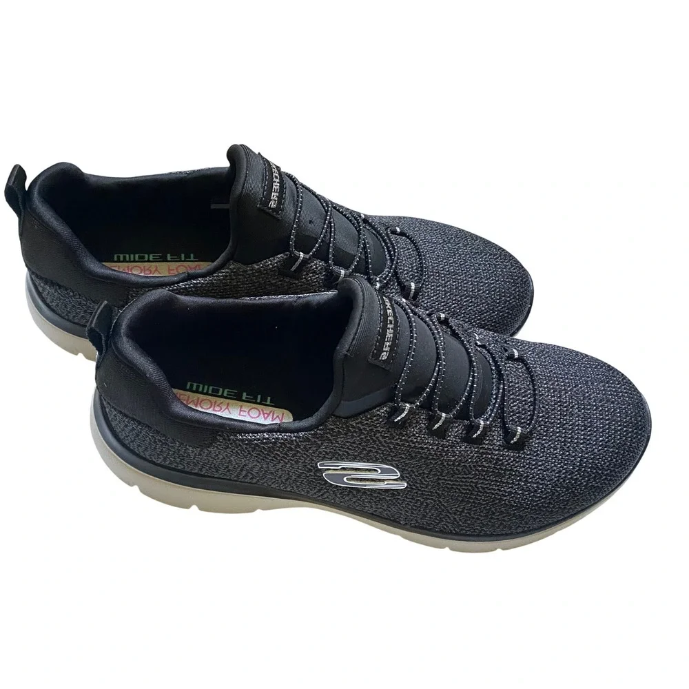 Skechers Mens‎ Black Bungee Slip On Memory Foam Sneaker   8.5 NWOB Wide Fit